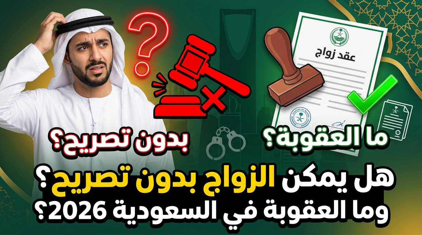 هل يمكن الزواج بدون تصريح في السعودية 2026 وعقوبته.