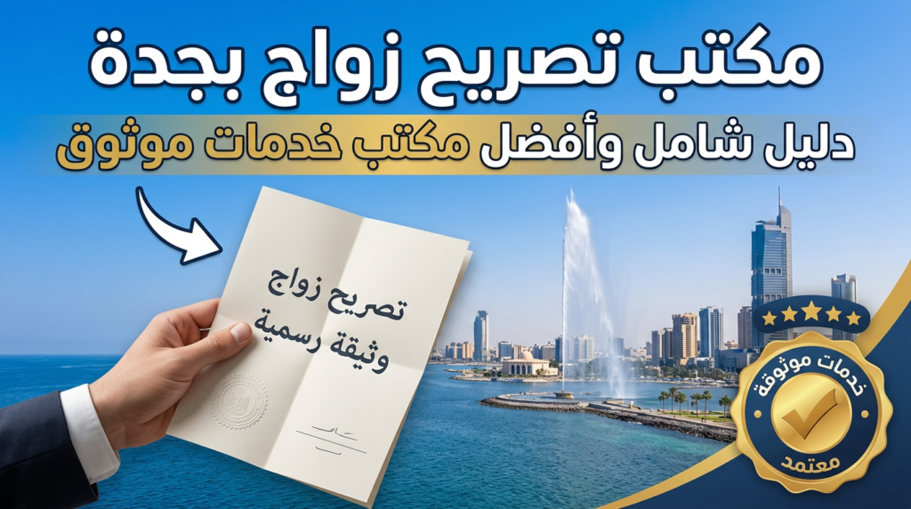 مكتب تصريح زواج بجدة معتمد لإنهاء إجراءات الزواج بسرعة.